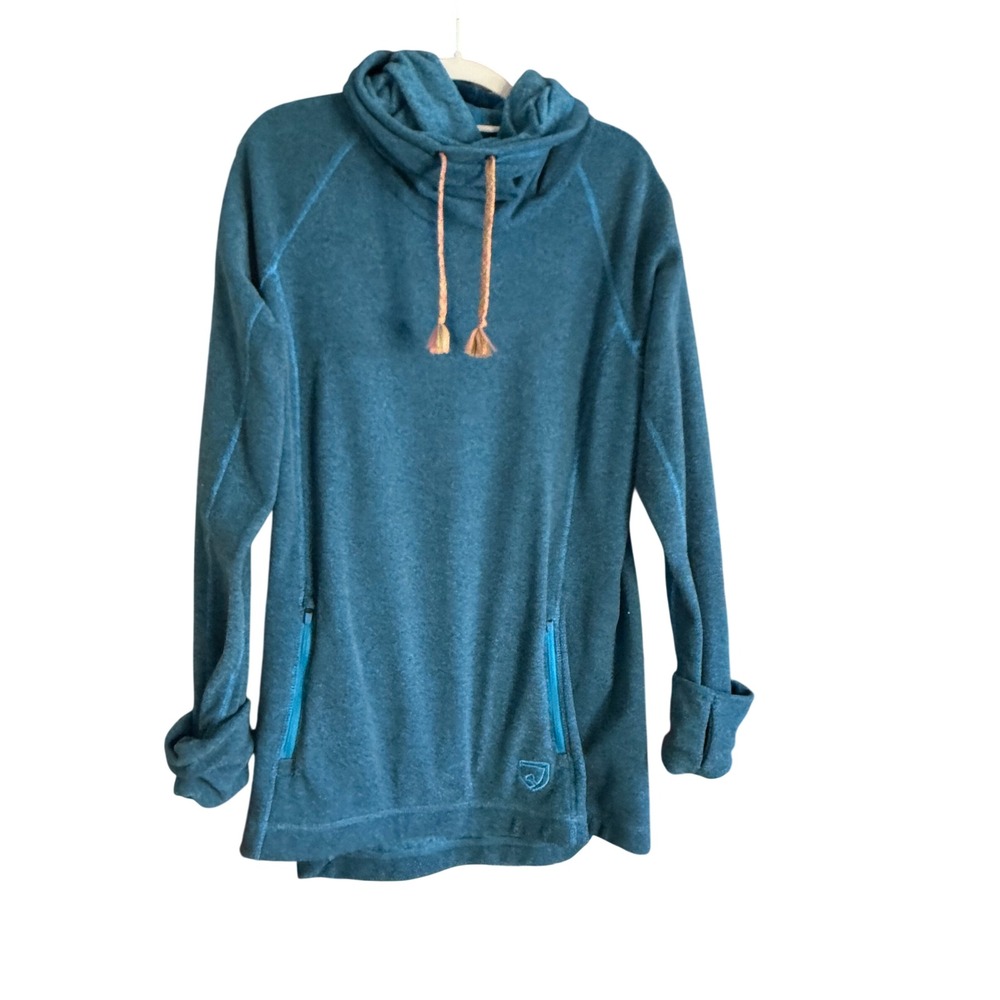 Noble Outfitters Cozy Cowl equestrian sweater‎ in blue